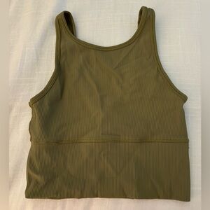 Army green lulu lemon workout top! Size 4